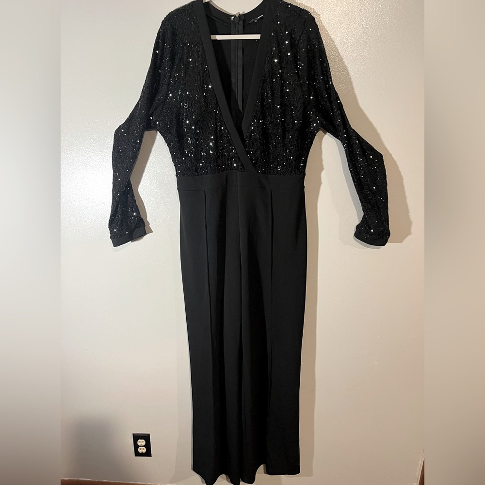 **PLUS SIZE** 3XL Black Sequence Jumpsuit